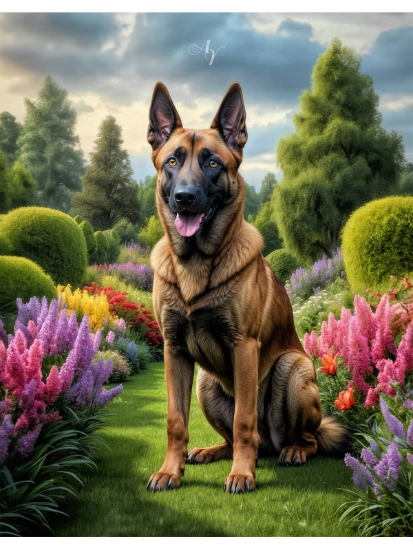 Belgian Malinois Portrait Paintings