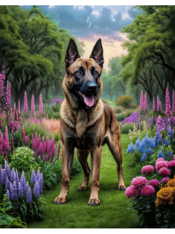 Belgian Malinois Portrait Paintings
