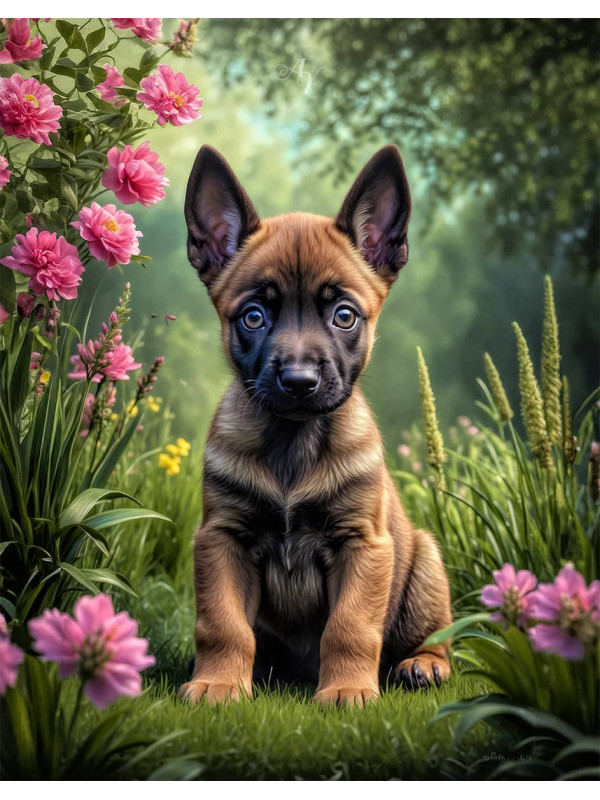 Belgian Malinois Portrait Paintings