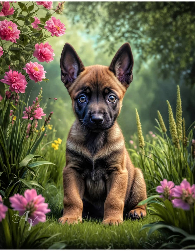 Belgian Malinois Portrait Paintings Belgian Malinois Portrait Paintings