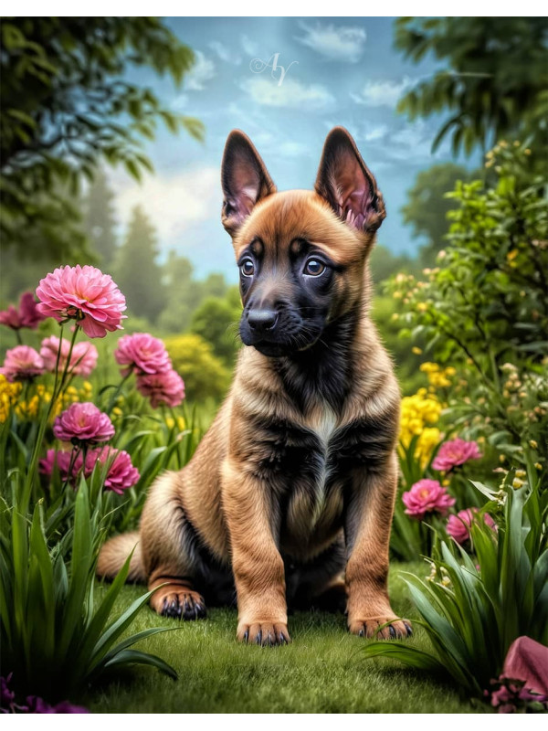 Belgian Malinois Portrait Paintings