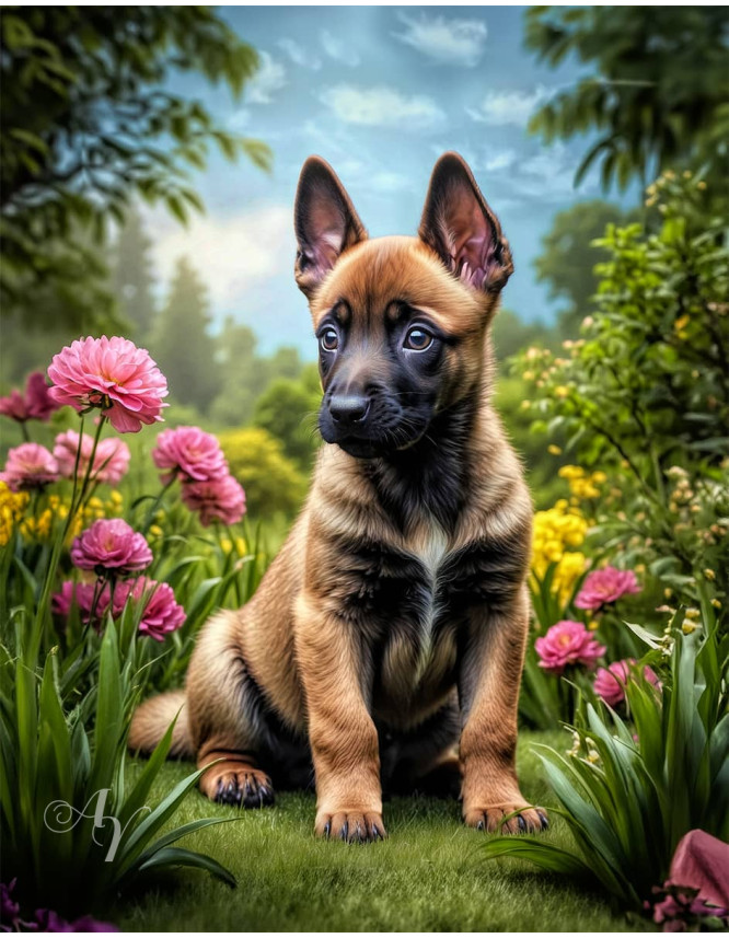 Belgian Malinois Portrait Paintings Belgian Malinois Portrait Paintings