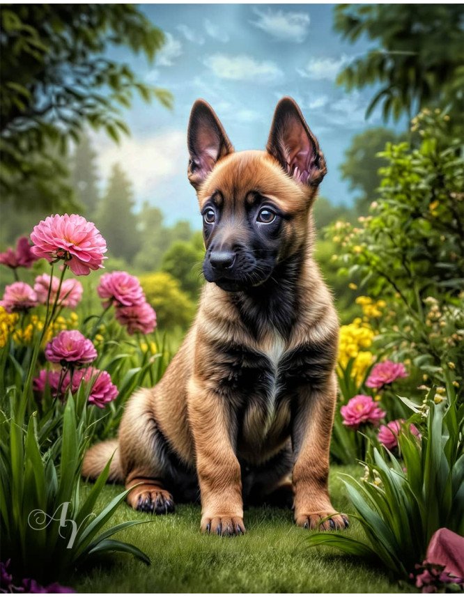 Belgian Malinois Portrait Paintings Belgian Malinois Portrait Paintings