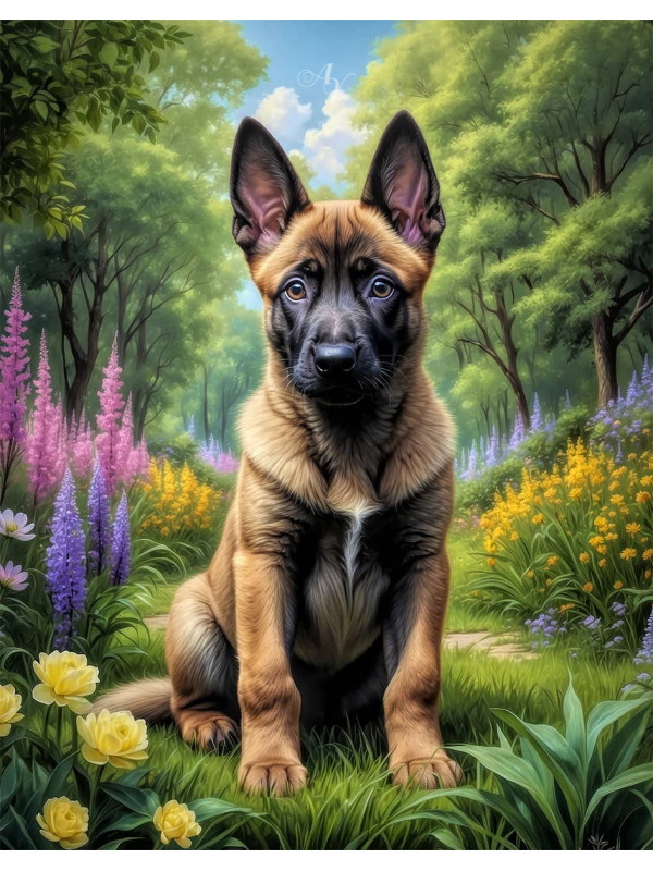 Belgian Malinois Portrait Paintings