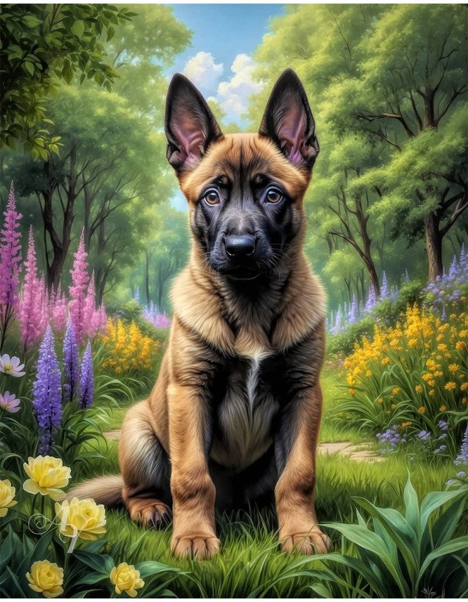 Belgian Malinois Portrait Paintings Belgian Malinois Portrait Paintings