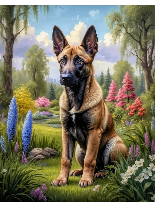 Belgian Malinois Portrait Paintings