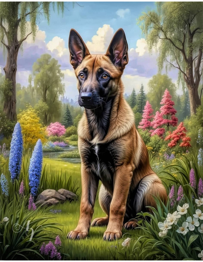 Belgian Malinois Portrait Paintings Belgian Malinois Portrait Paintings