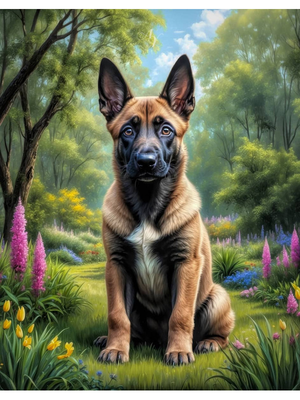 Belgian Malinois Portrait Paintings