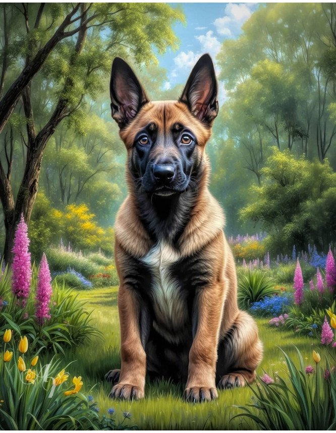 Belgian Malinois Portrait Paintings Belgian Malinois Portrait Paintings