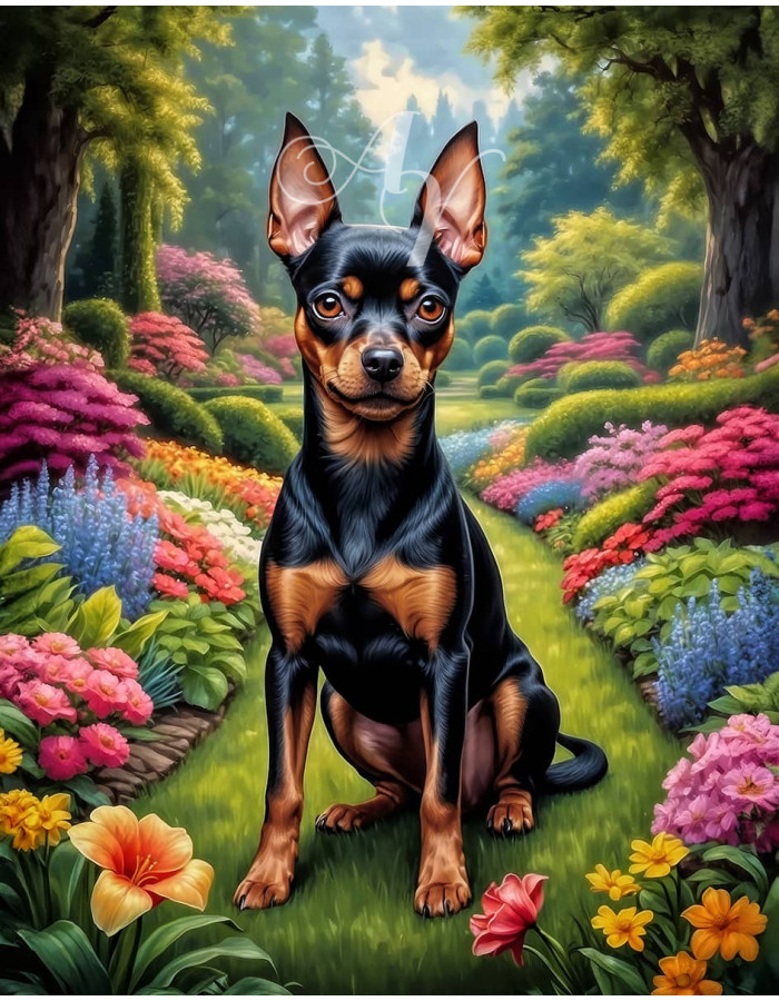 Miniature Pinscher Dog Portrait Paintings Miniature Pinscher Dog Portrait Paintings