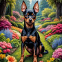 Miniature Pinscher Dog Portrait Paintings