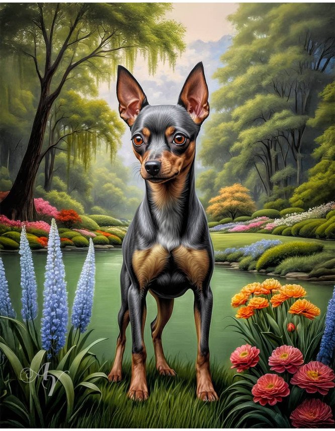 Miniature Pinscher Dog Portrait Paintings Miniature Pinscher Dog Portrait Paintings