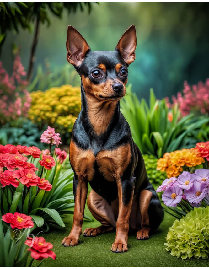 Miniature Pinscher Dog Portrait Paintings Miniature Pinscher Dog Portrait Paintings