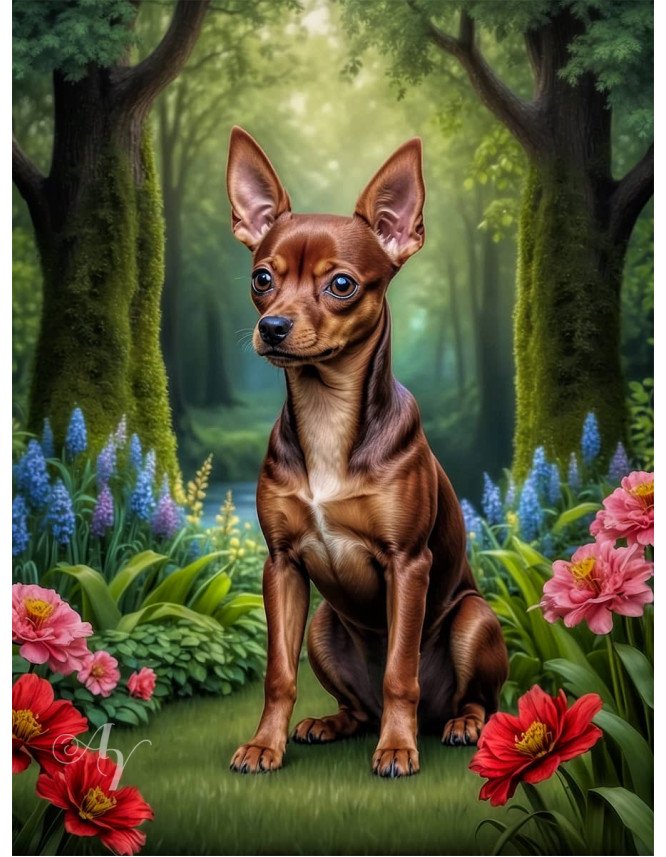 Miniature Pinscher Dog Portrait Paintings Miniature Pinscher Dog Portrait Paintings