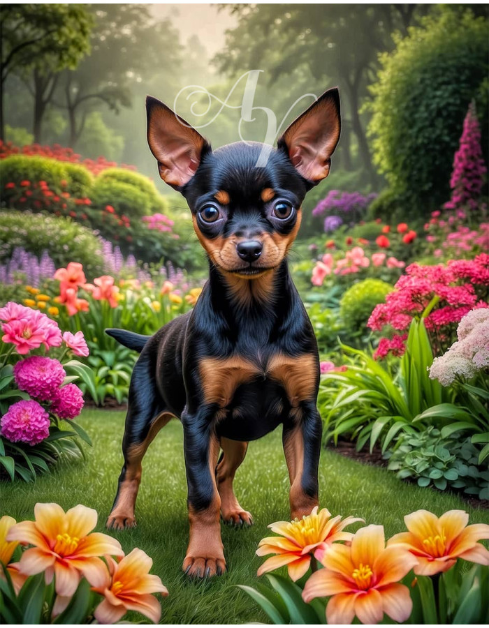 Miniature Pinscher Puppy Portrait Paintings Miniature Pinscher Puppy Portrait Paintings
