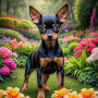 Miniature Pinscher Puppy Portrait Paintings