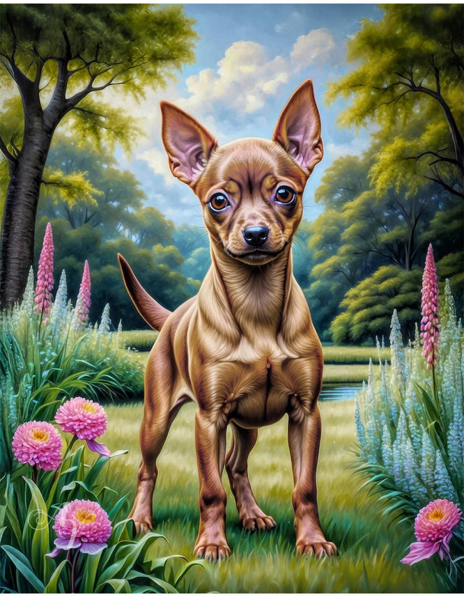 Miniature Pinscher Puppy Portrait Paintings Miniature Pinscher Puppy Portrait Paintings