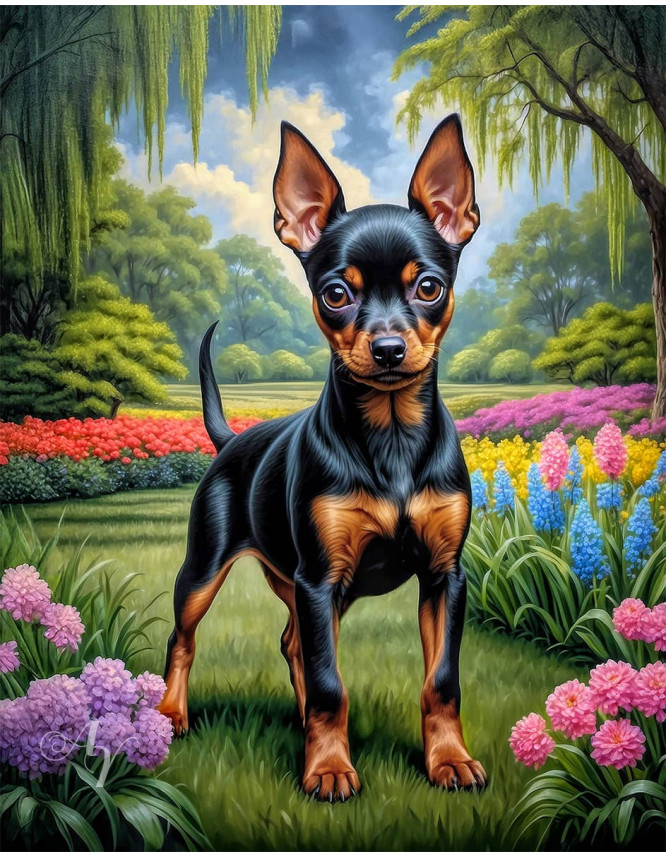 Miniature Pinscher Puppy Portrait Paintings Miniature Pinscher Puppy Portrait Paintings