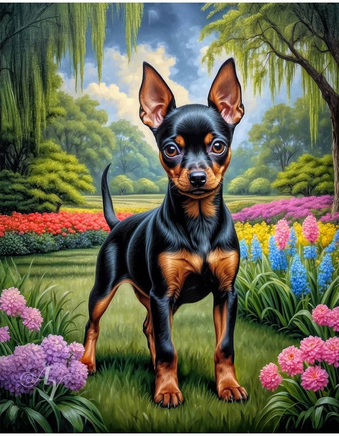 Miniature Pinscher Puppy Portrait Paintings Miniature Pinscher Puppy Portrait Paintings
