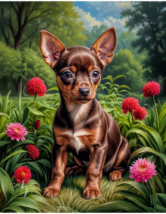 Miniature Pinscher Puppy Portrait Paintings Miniature Pinscher Puppy Portrait Paintings