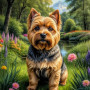 Norwich Terrier Dog Portrait Paintings