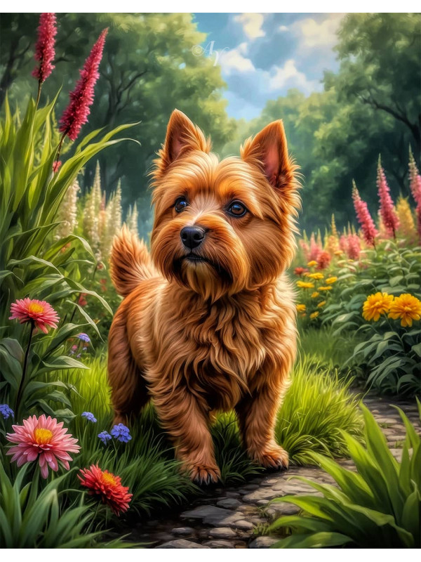 Norwich Terrier Dog Portrait Paintings