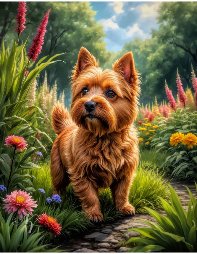 Norwich Terrier Dog Portrait Paintings