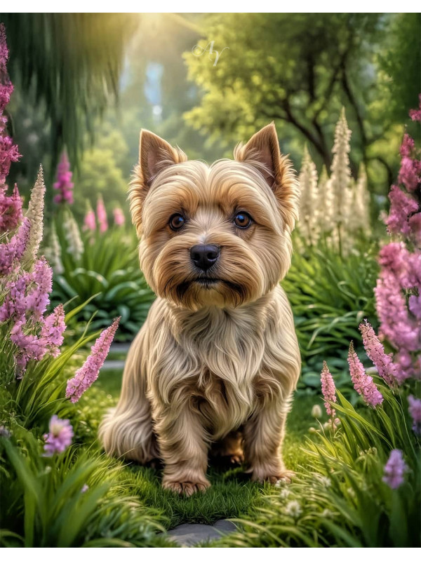 Norwich Terrier Dog Portrait Paintings