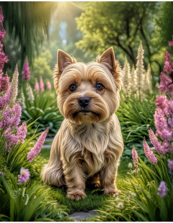 Norwich Terrier Dog Portrait Paintings