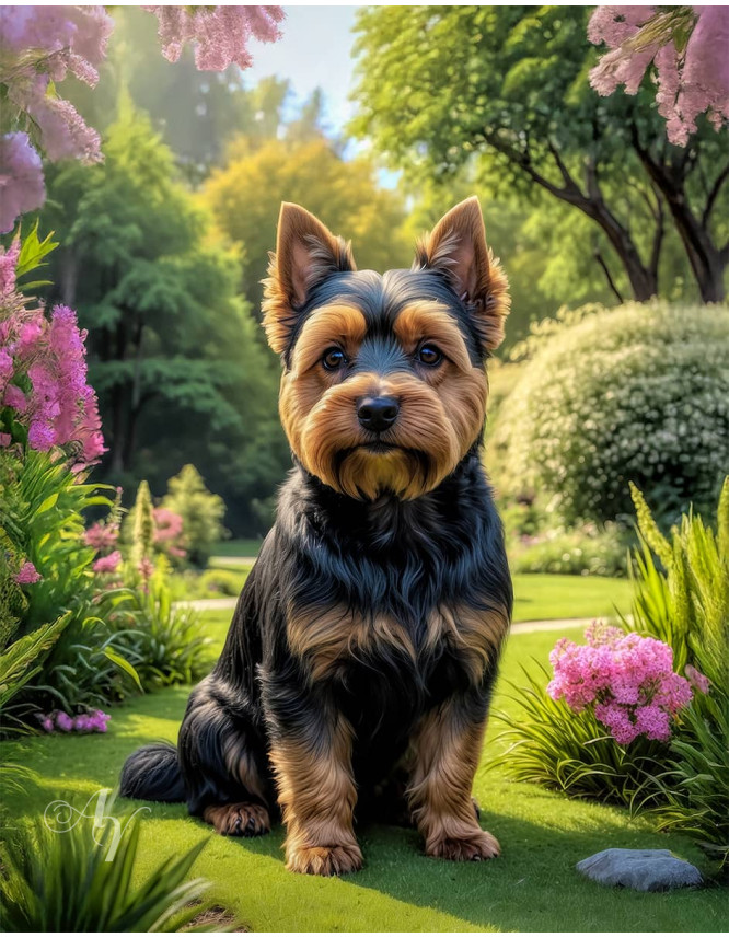 Norwich Terrier Dog Portrait Paintings
