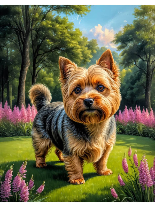 Norwich Terrier Dog Portrait Paintings
