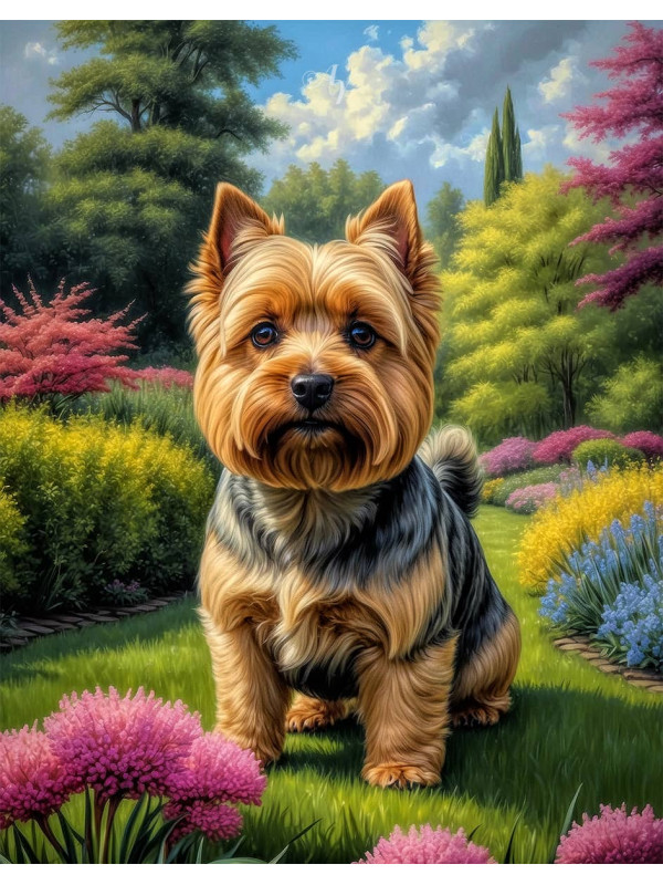 Norwich Terrier Dog Portrait Paintings