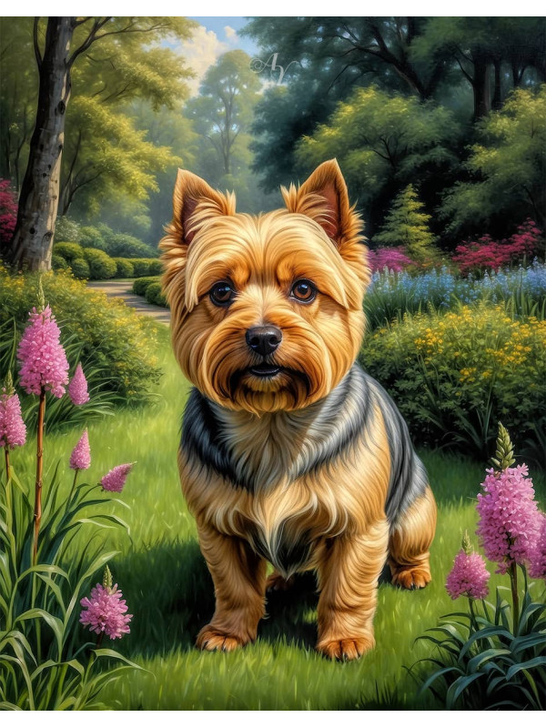 Norwich Terrier Dog Portrait Paintings