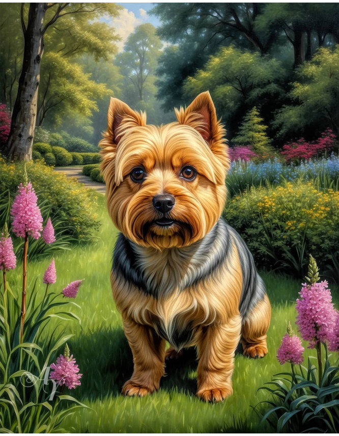 Norwich Terrier Dog Portrait Paintings