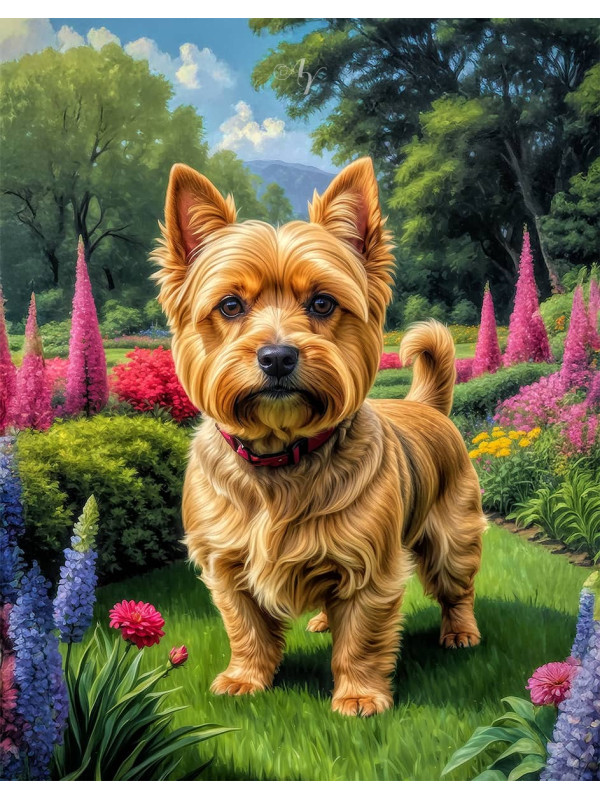 Norwich Terrier Dog Portrait Paintings