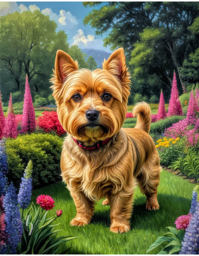 Norwich Terrier Dog Portrait Paintings