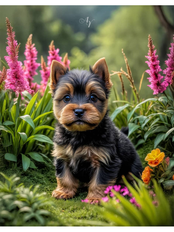 Norwich Terrier Puppy Portrait Paintings