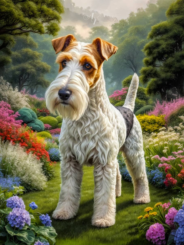 Wire Hair Fox Terrier Portrait Paintings