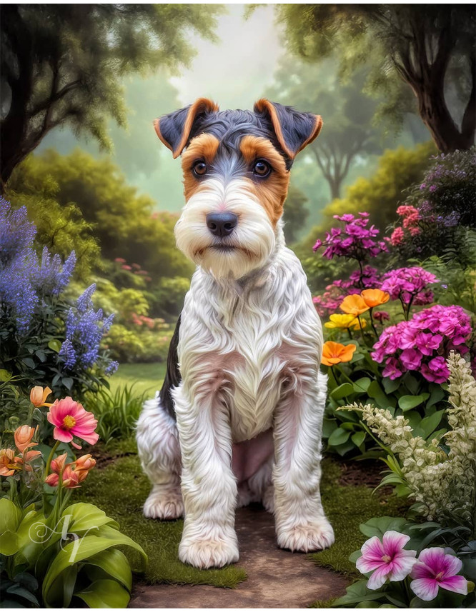 Wire Hair Fox Terrier Portrait Paintings