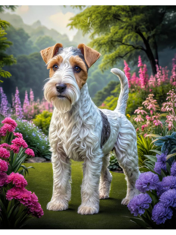 Wire Haired Fox Terrier Dog - Puppy Paintings