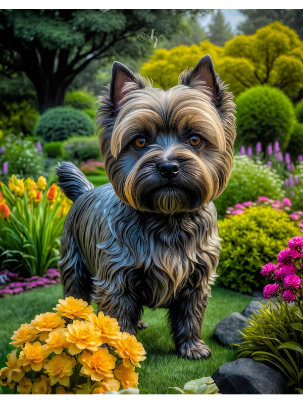 Cairn Terrier Dog Portrait Paintings