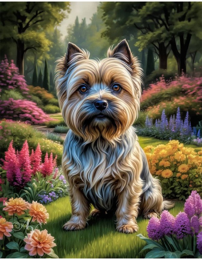 Cairn Terrier Dog Portrait Paintings