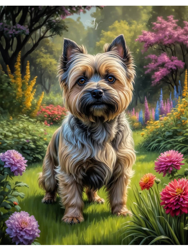 Cairn Terrier Dog Portrait Paintings