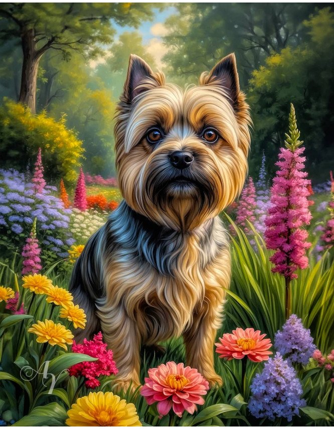 Cairn Terrier Dog Portrait Paintings