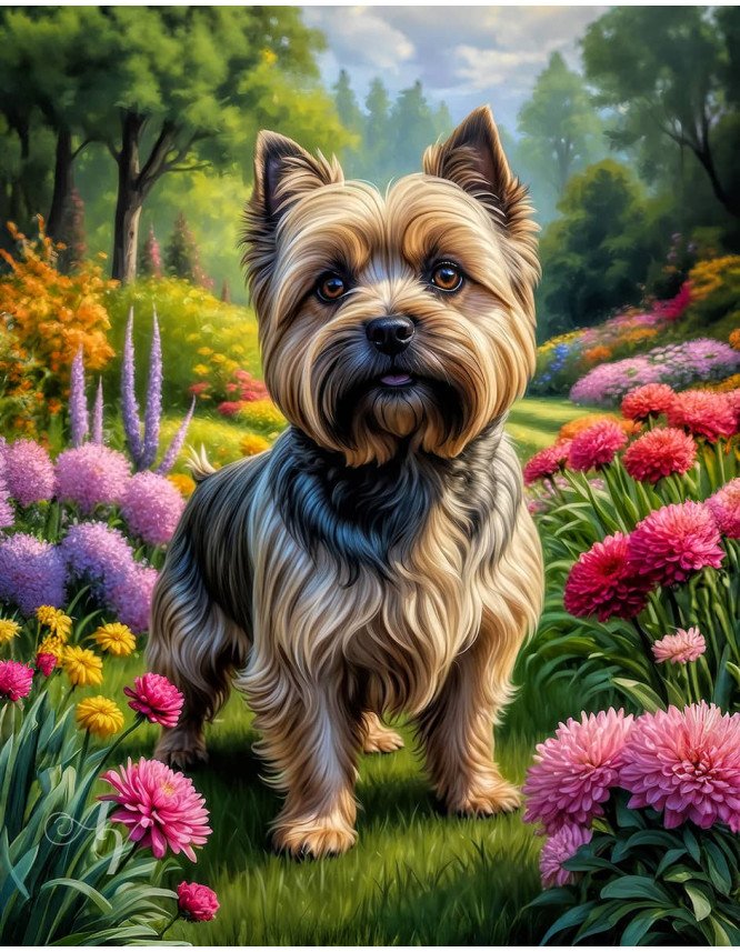 Cairn Terrier Dog Portrait Paintings