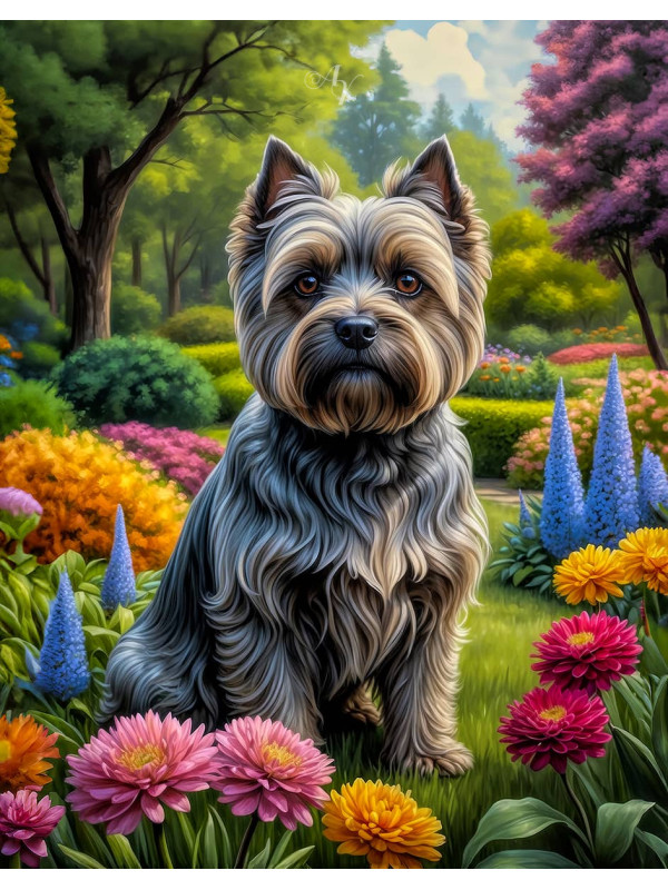 Cairn Terrier Dog Portrait Paintings