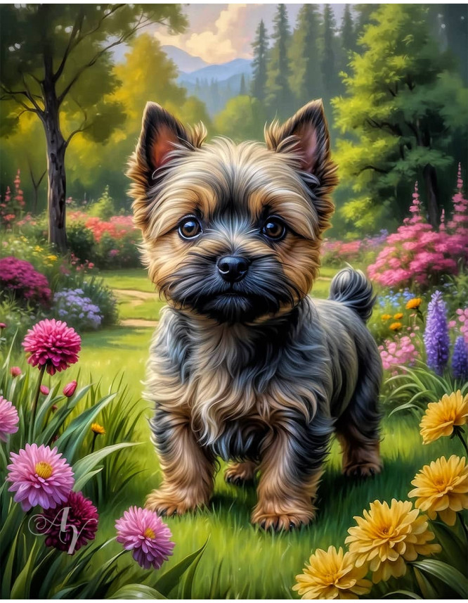 Cairn Terrier Puppy Portrait Paintings