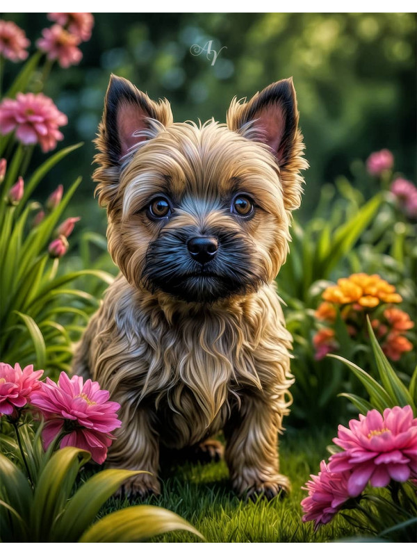 Cairn Terrier Puppy Portrait Paintings