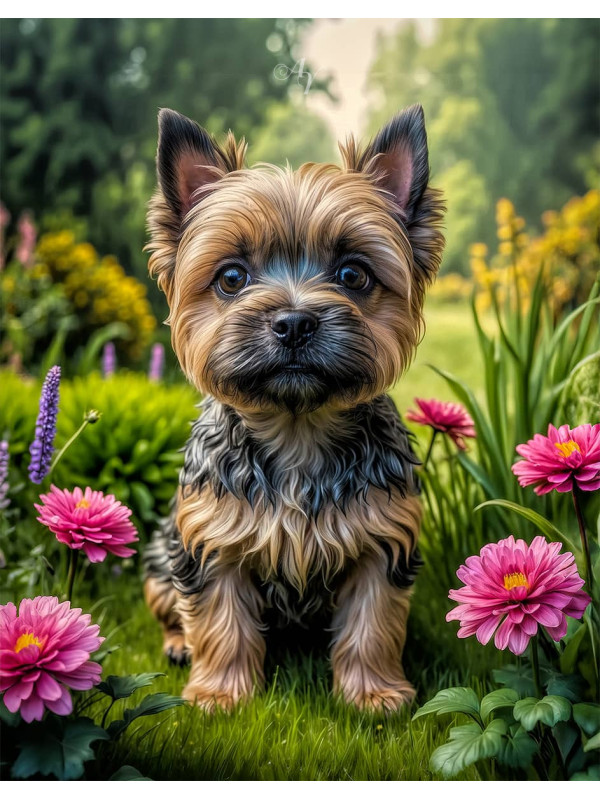 Cairn Terrier Puppy Portrait Paintings