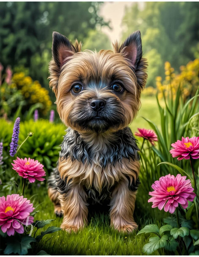 Cairn Terrier Puppy Portrait Paintings